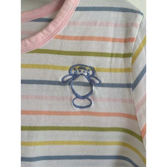 Chubby Mermaids embroidered manatee striped cropped t size large manatees - Picture 2 of 7